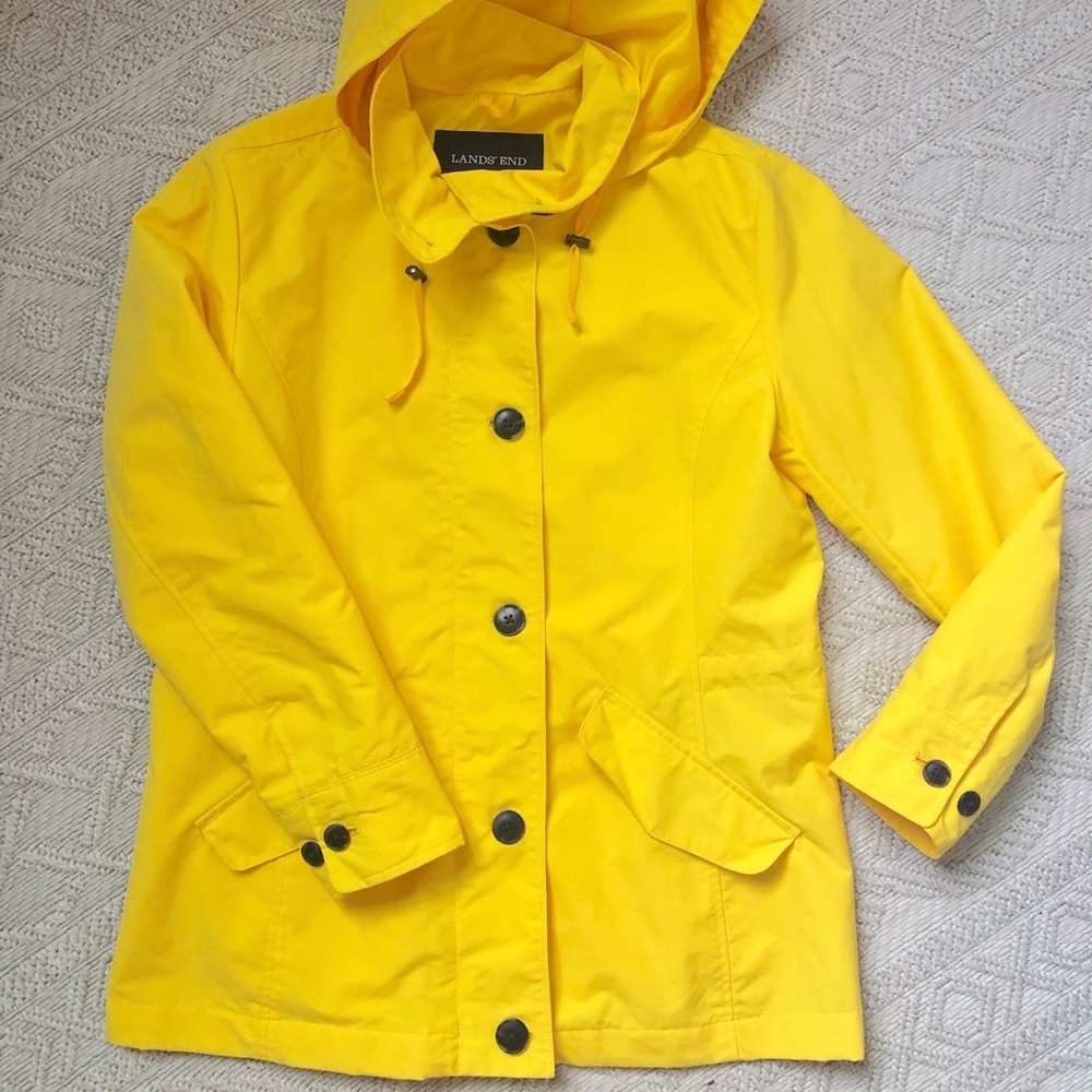 Lands End Yellow Raincoat